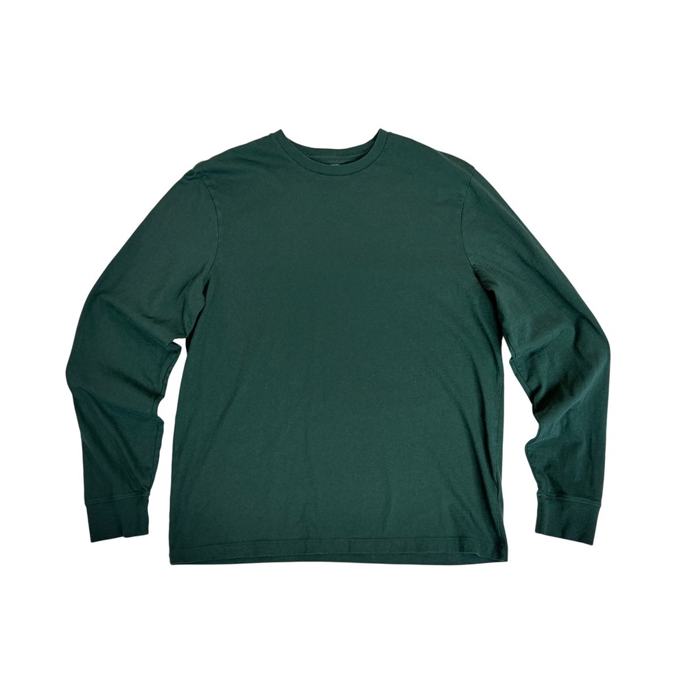J.Crew Long Sleeve T-Shirt Mens Large Green Crewneck Cotton 03448